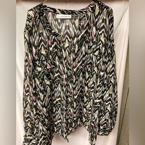 Sag Harbor Multicolor Abstract Blouse